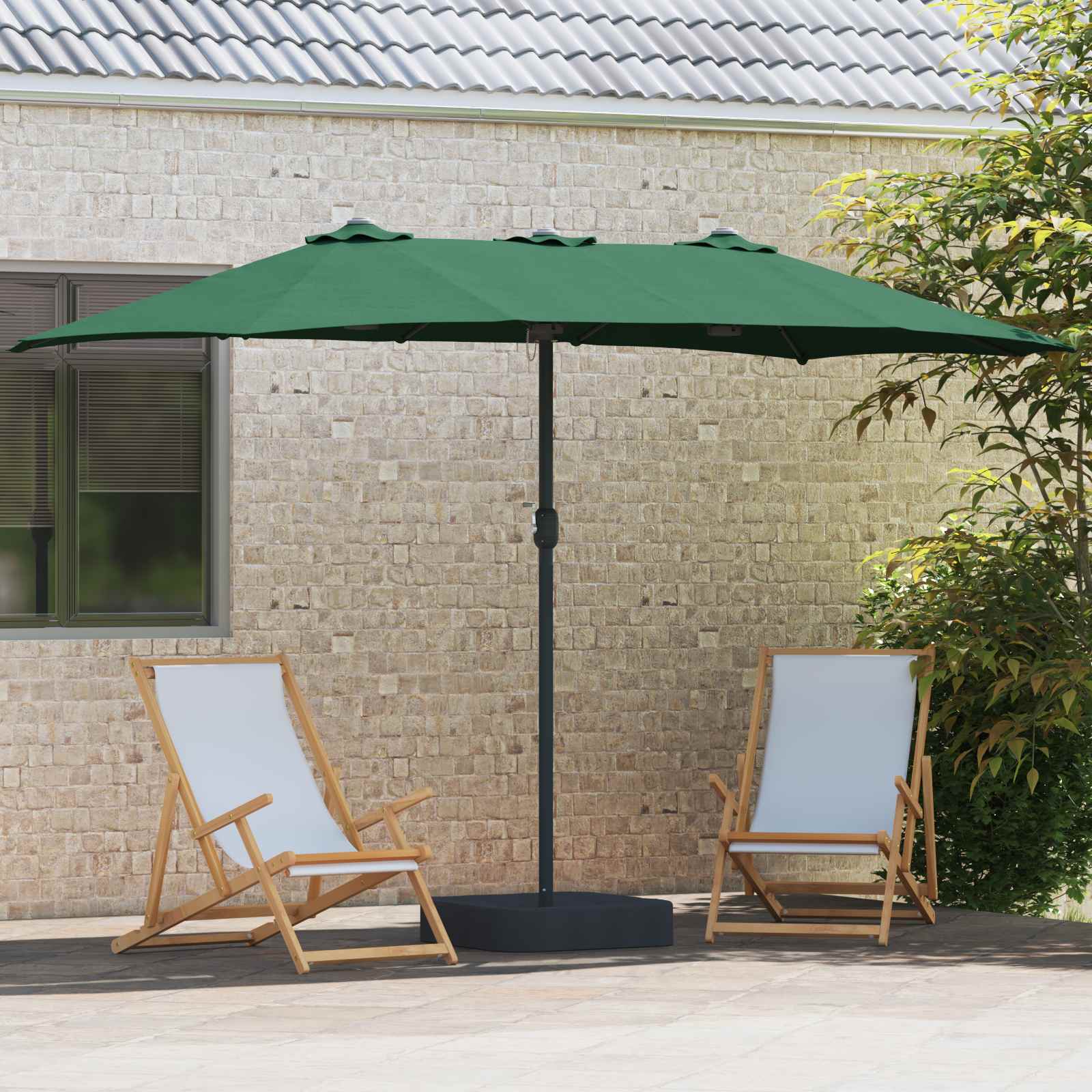 Vidaxx parasol de jardin vert 385 x 209 x 244 cm polyester