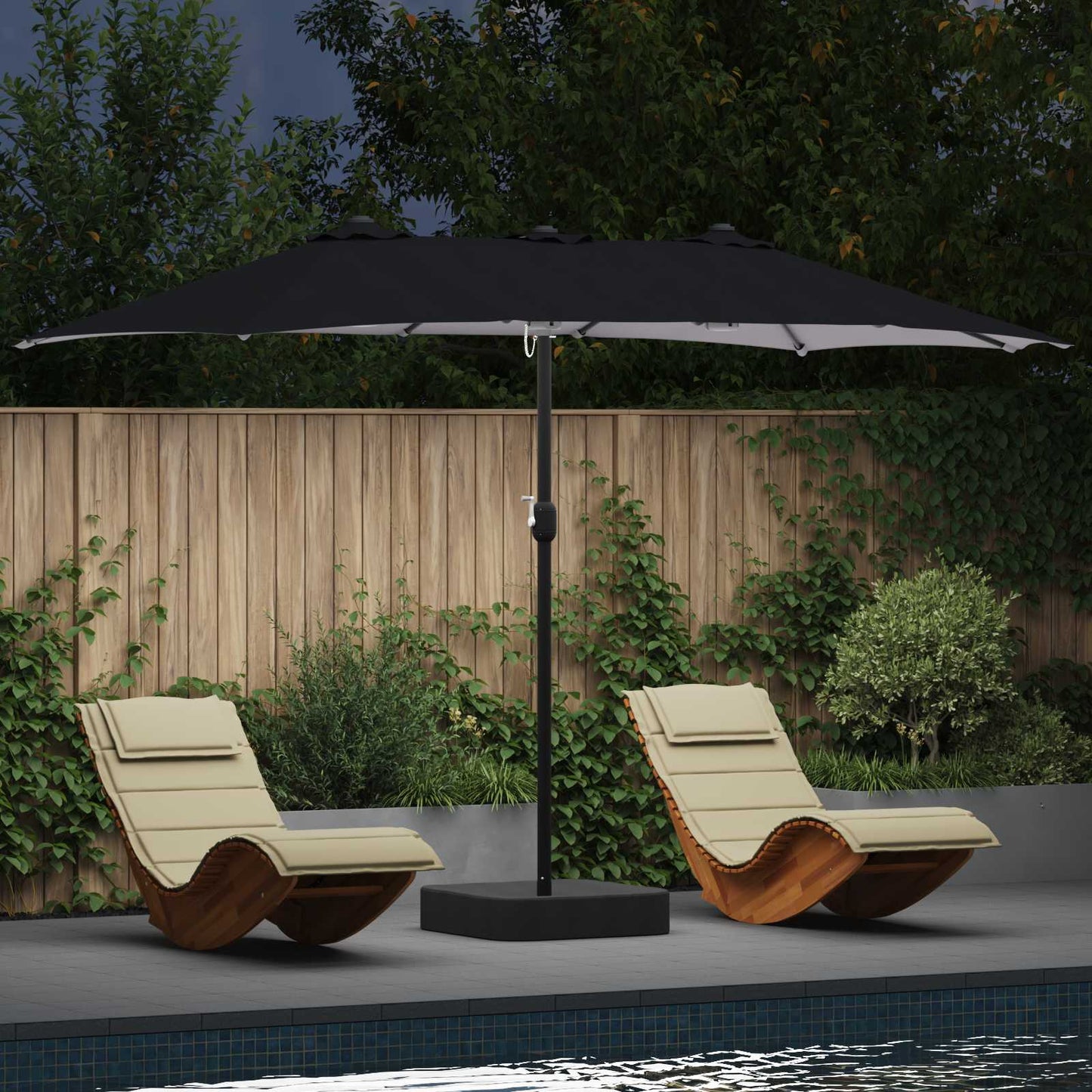 Vidaxl parasol de jardin anthracite 385 x 209 x 244 cm polyester