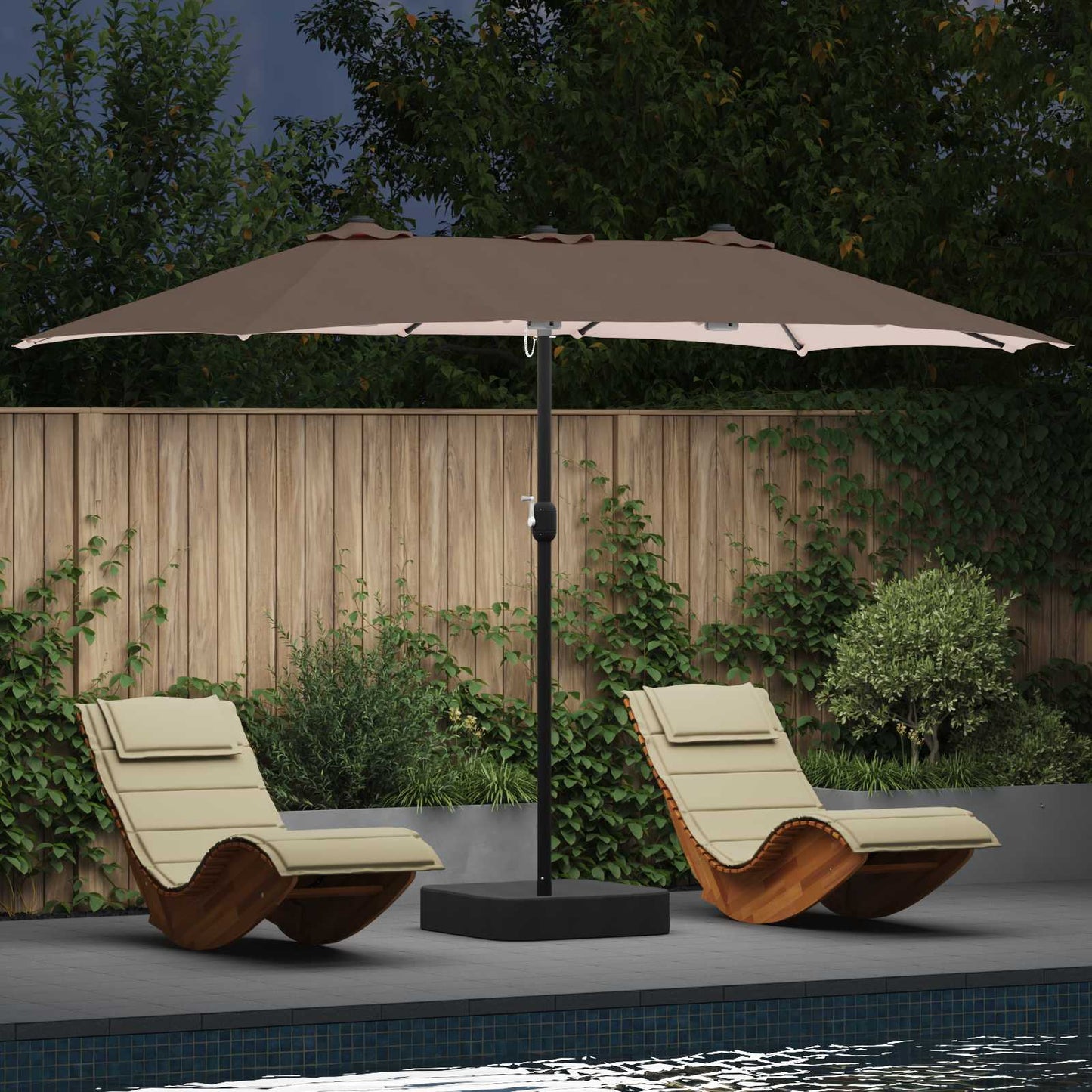 Vidaxx parasol de jardin taupe 385 x 209 x 244 cm polyester