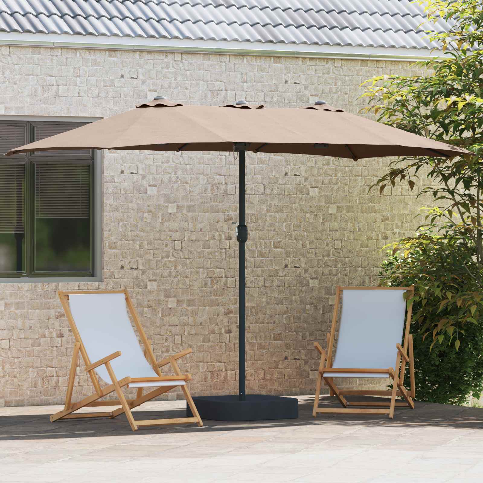 Vidaxx parasol de jardin taupe 385 x 209 x 244 cm polyester