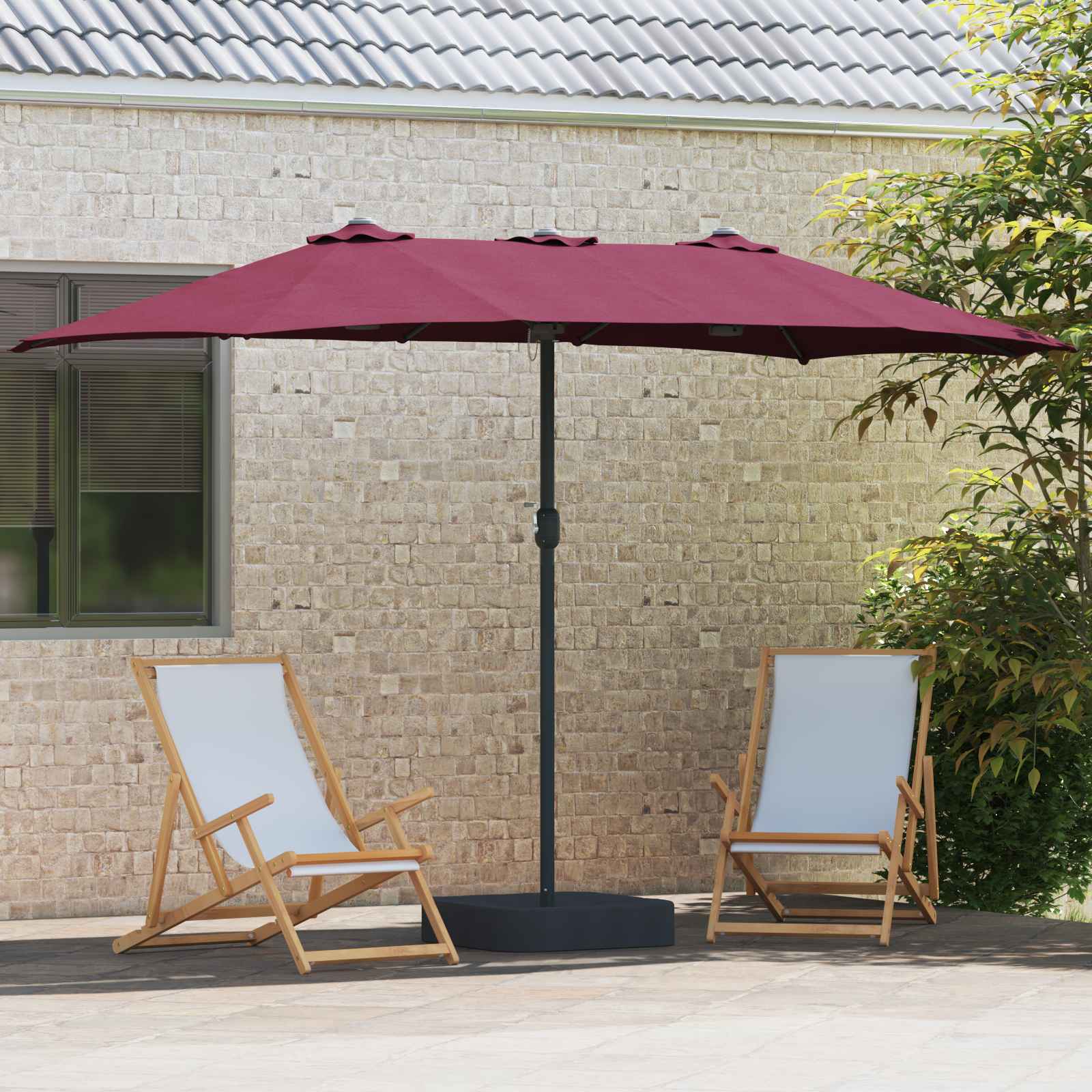 Vidaxx parasol de jardin rouge bordeaux 385 x 209 x 244 cm polyester