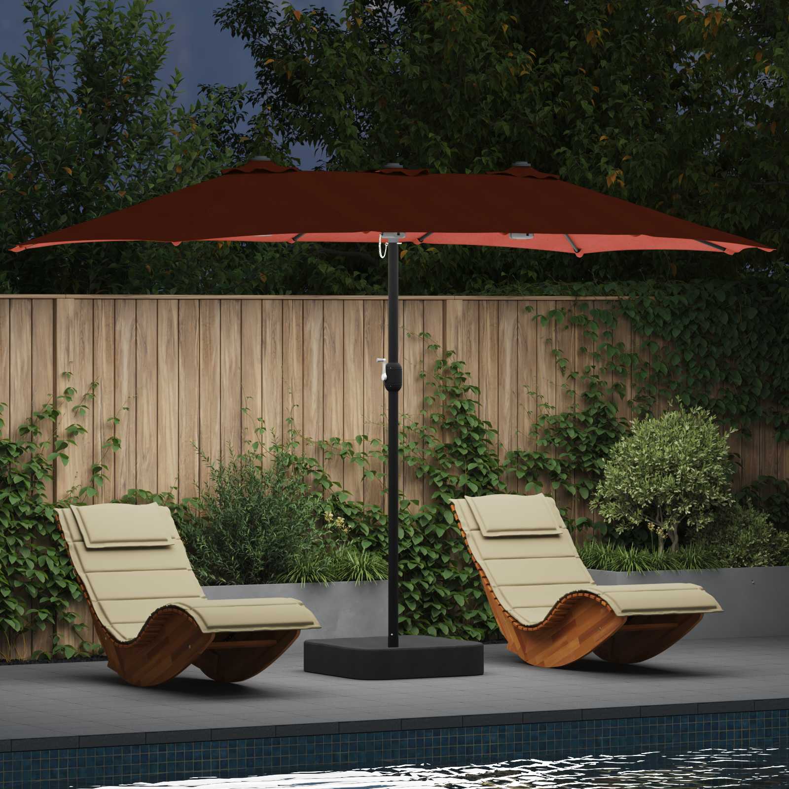 Vidaxxl parasol de jardin terre cuite 385 x 209 x 244 cm polyester