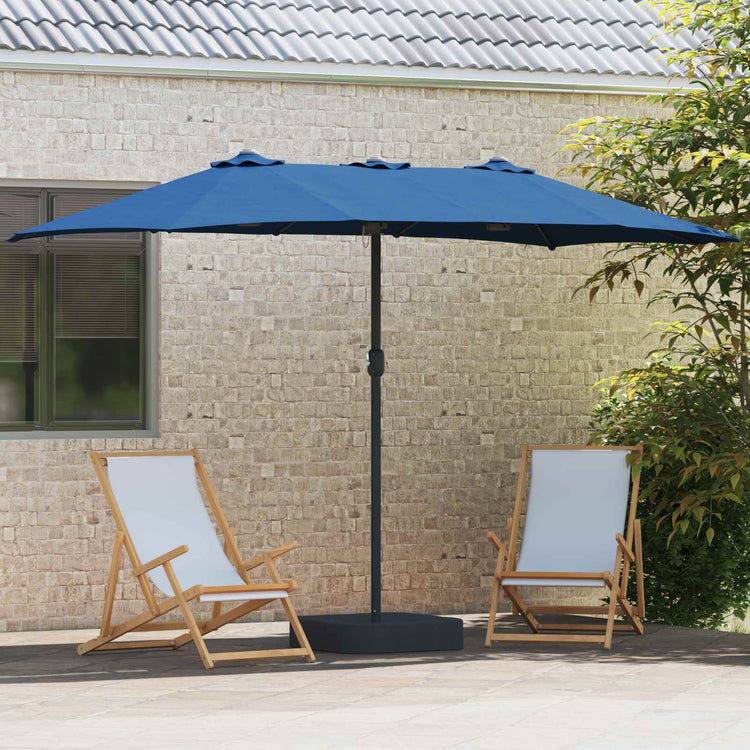 Vidaxxl parasol de jardin bleu azur 385 x 209 x 244 cm polyester