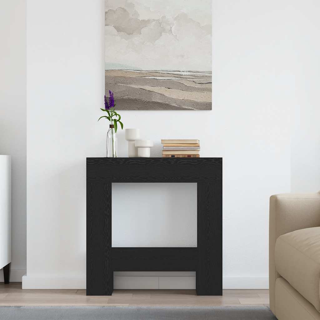 Vidaxx contour de cheminée 81x18x82 cm aggloméré chêne noir