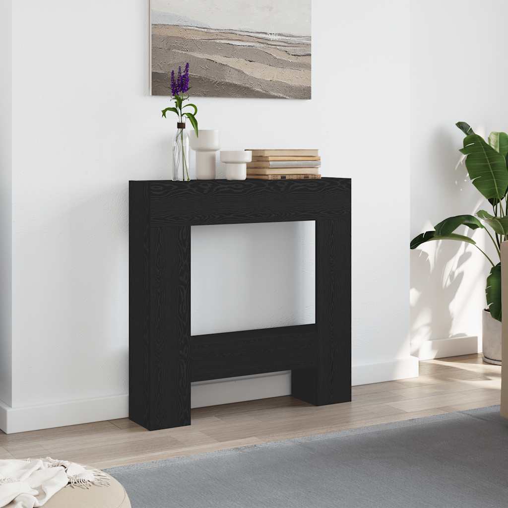 Vidaxx contour de cheminée 81x18x82 cm aggloméré chêne noir