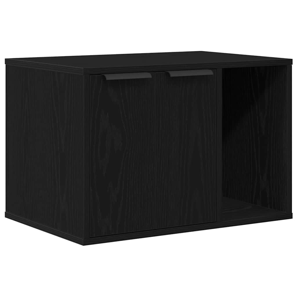 VidaXL litière pour chat clôture chêne noir 60x40x40 cm bois d'ingénierie