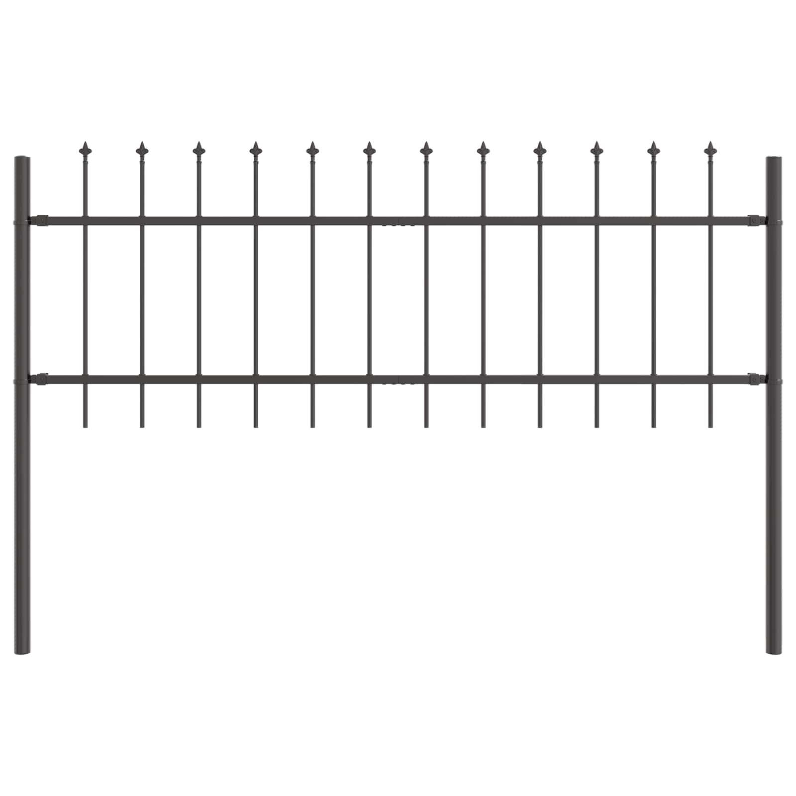 Vidaxl clôture de jardin 2 pcs gris 3,4 x 0,6 m acier enduit de poudre
