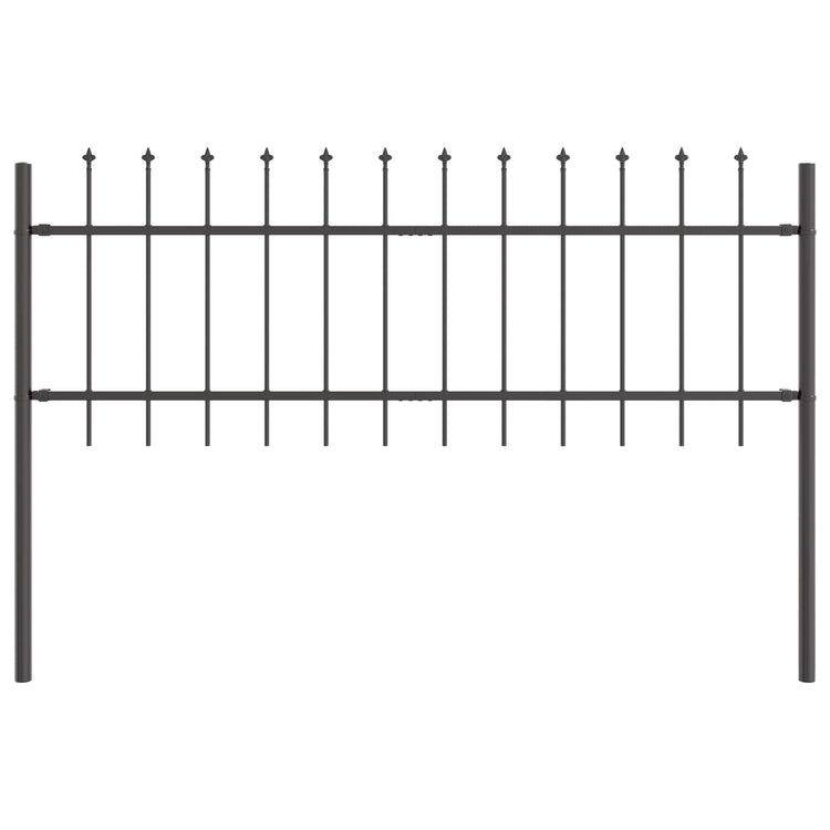 Vidaxl clôture de jardin 2 pcs gris 3,4 x 0,6 m acier enduit de poudre