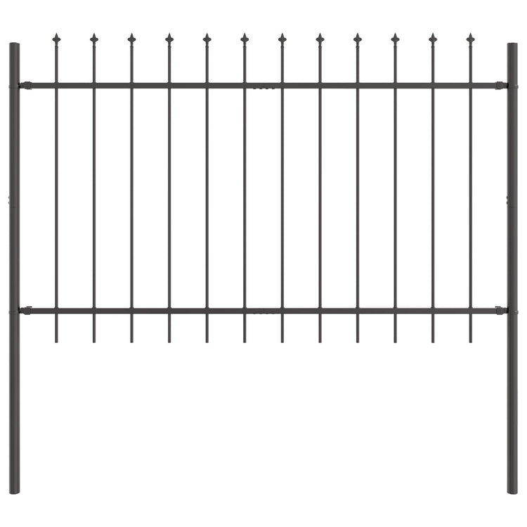 Vidaxl clôture de jardin 2 pcs gris 3,4 x 0,8 m acier enduit de poudre
