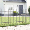 Vidaxl clôture de jardin 2 pcs gris 3,4 x 1 m acier enduit de poudre
