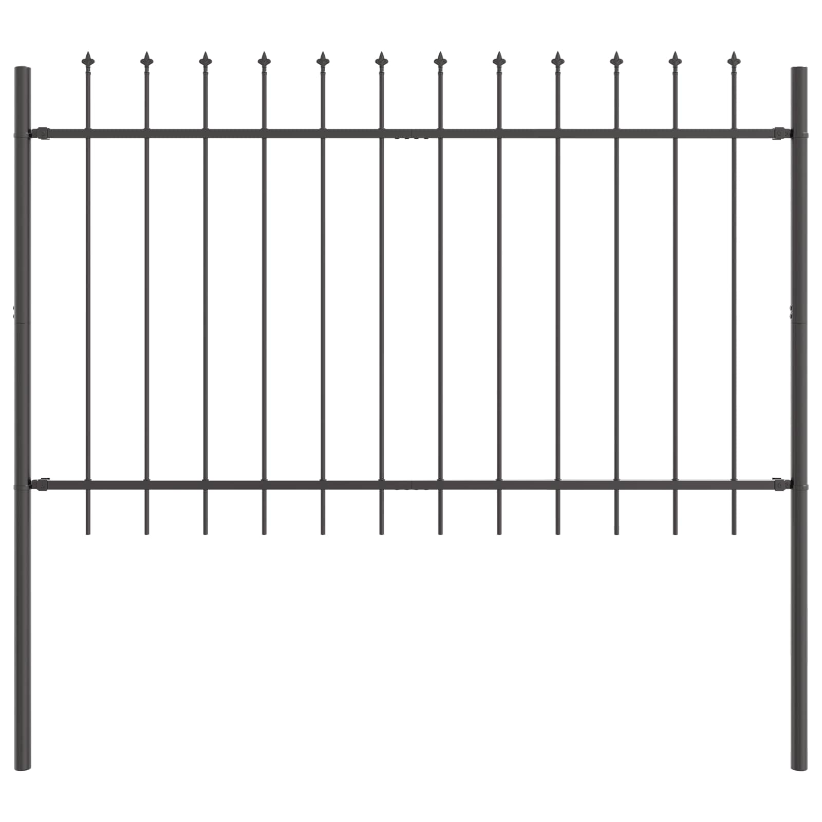 Vidaxl clôture de jardin 2 pcs gris 3,4 x 1 m acier enduit de poudre