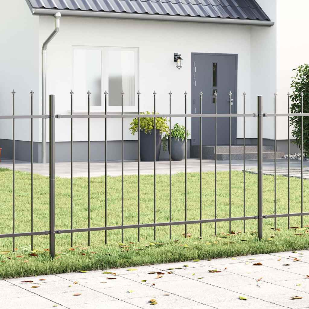 Vidaxl clôture de jardin 2 pcs gris 3,4 x 1,2 m acier enduit de poudre