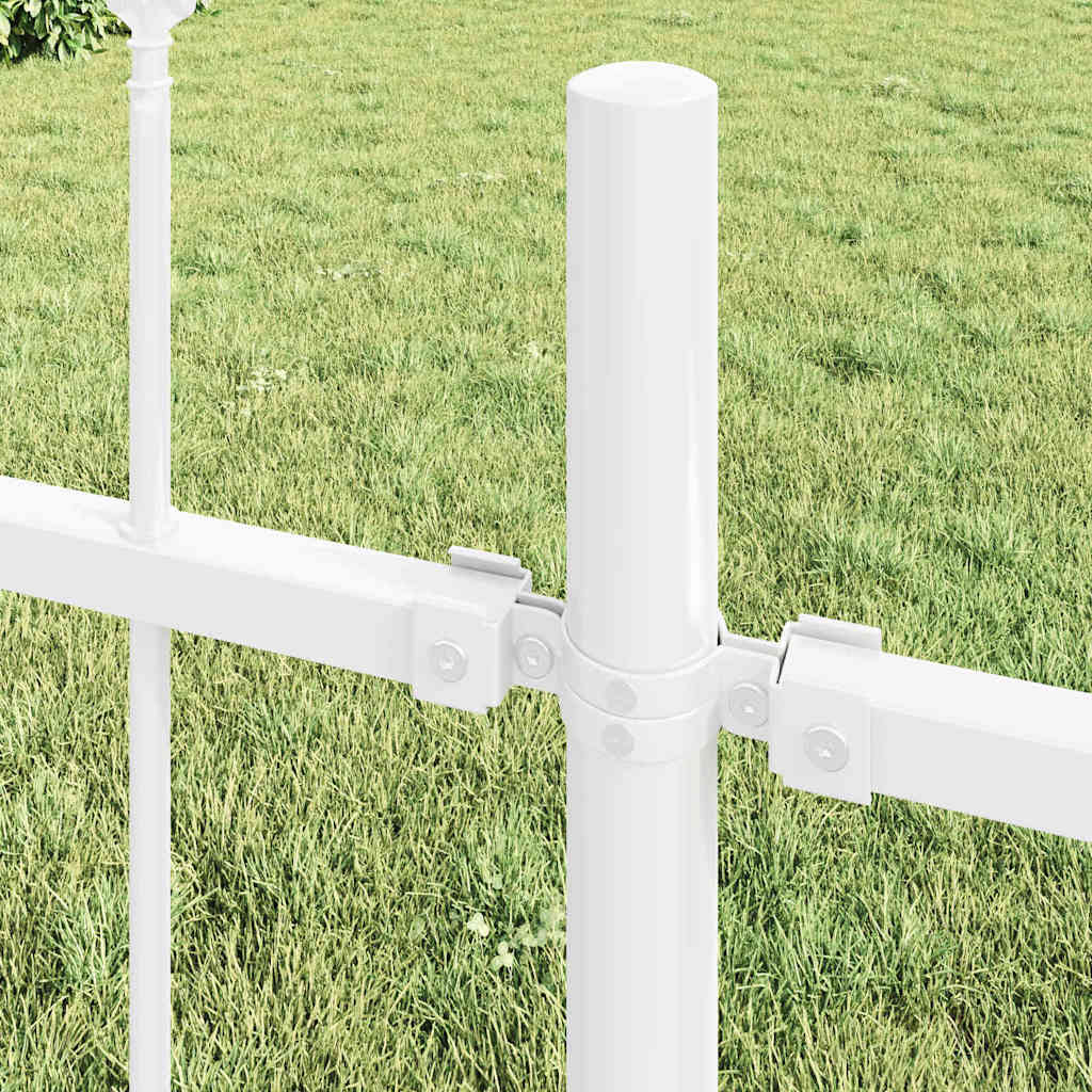 Vidaxl clôture de jardin 2 pcs blanc 3,4 x 1 m acier enduit de poudre