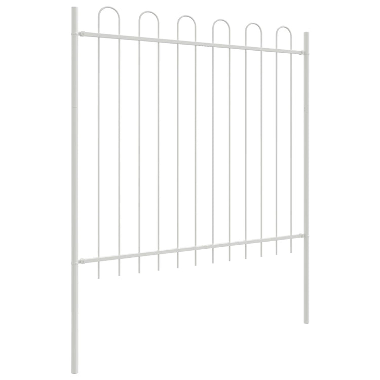 Vidaxl clôture de jardin 2 pcs blanc 3,4 x 0,8 m acier enduit de poudre