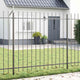 Vidaxl clôture de jardin 3 pcs gris 5,1 x 1,5 m acier enduit de poudre
