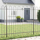 Vidaxl clôture de jardin 3 pcs gris 5,1 x 1,5 m acier enduit de poudre