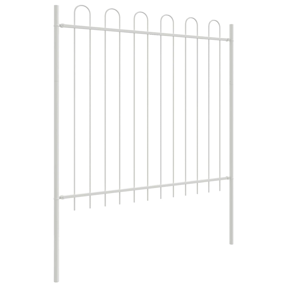 Vidaxl clôture de jardin 3 pcs blanc 5,1 x 0,8 m acier enduit de poudre