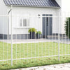 Vidaxl clôture de jardin 3 pcs blanc 5,1 x 1,5 m acier enduit de poudre