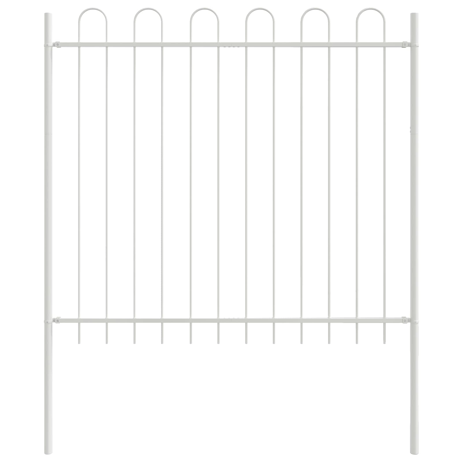 Vidaxl clôture de jardin 4 pcs blanc 6,8 x 1 m acier enduit de poudre