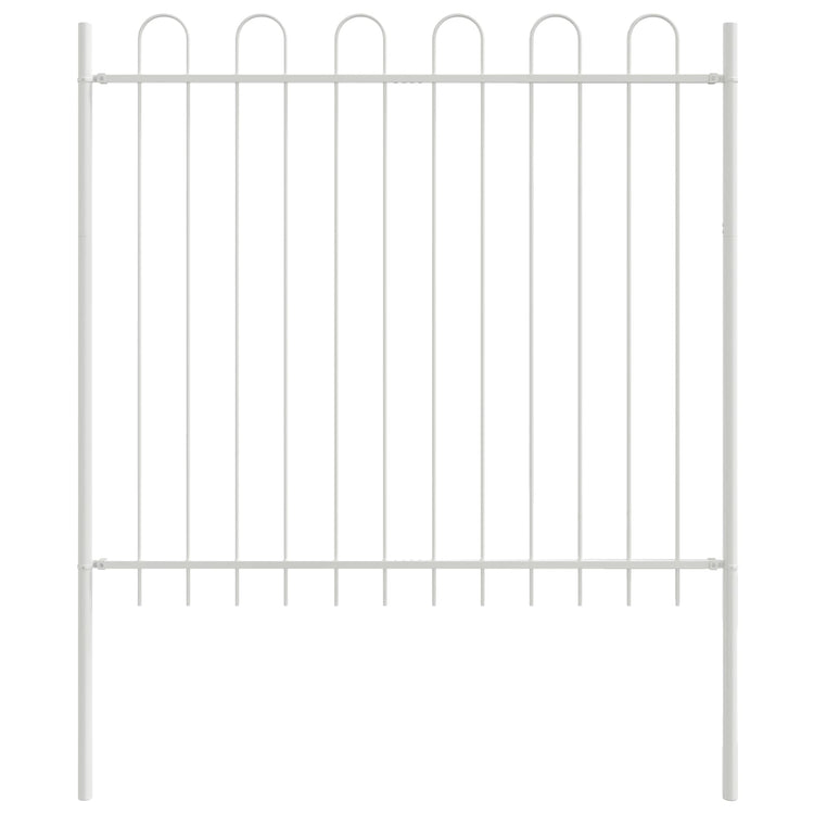 Vidaxl clôture de jardin 4 pcs blanc 6,8 x 1 m acier enduit de poudre