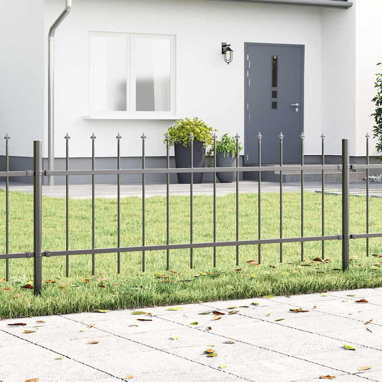 Vidaxl clôture de jardin 5 pcs gris 8,5 x 0,6 m acier enduit de poudre