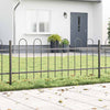 Vidaxl clôture de jardin 5 pcs gris 8,5 x 0,6 m acier enduit de poudre