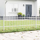 Vidaxl clôture de jardin 5 pcs blanc 8,5 x 0,6 m acier enduit de poudre