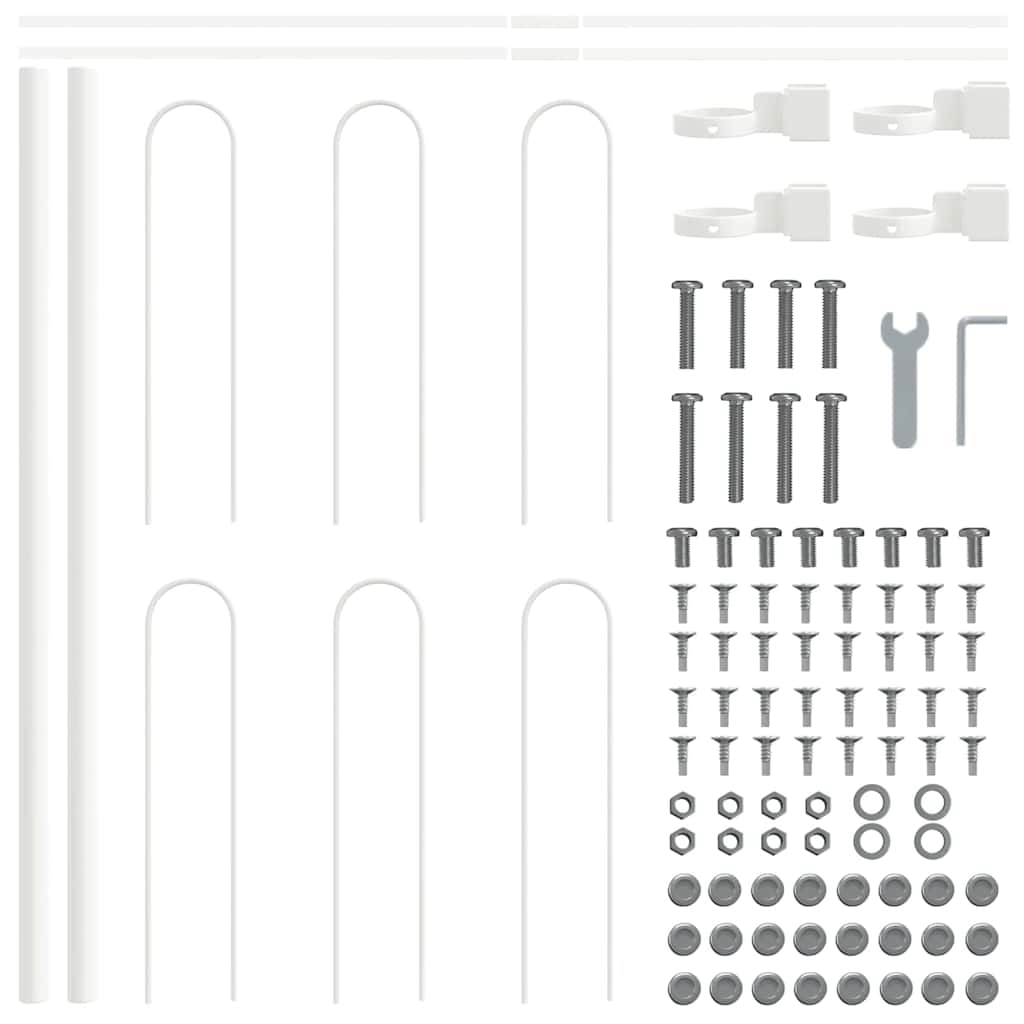Vidaxl clôture de jardin 5 pcs blanc 8,5 x 0,6 m acier enduit de poudre