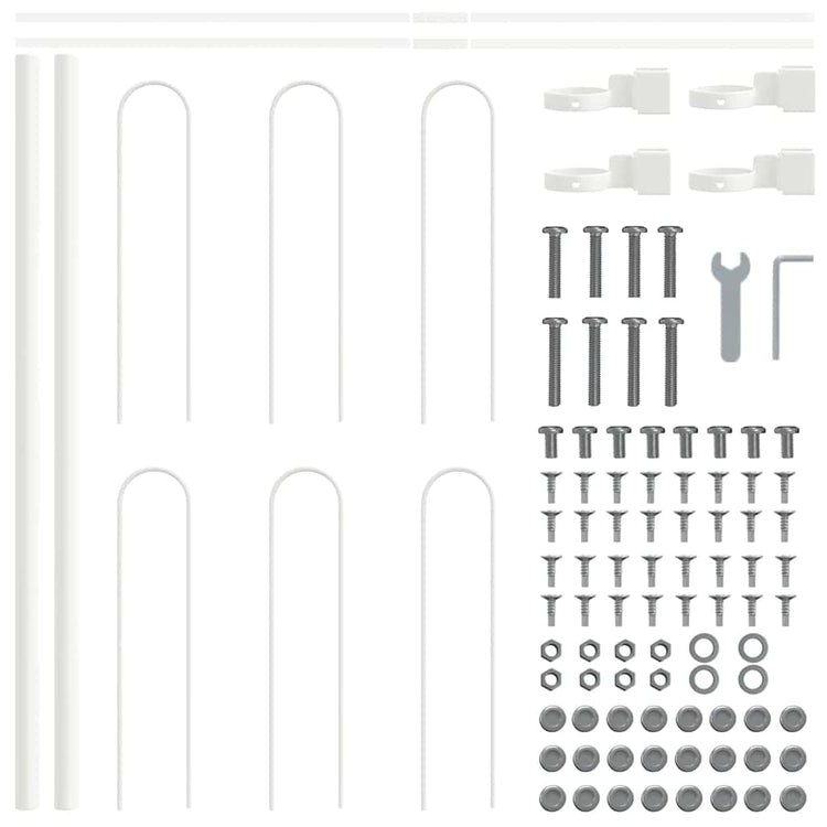 Vidaxl clôture de jardin 5 pcs blanc 8,5 x 0,6 m acier enduit de poudre