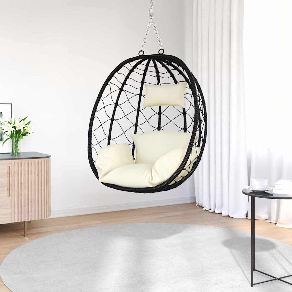 Vidaxx fauteuil oeuf suspendu blanc crème 91,5 x 60 x 110 cm poly rotin