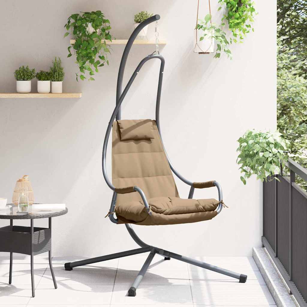Vidaxx fauteuil oeuf suspendu taupe 94 x 107 x 196,5 cm acier