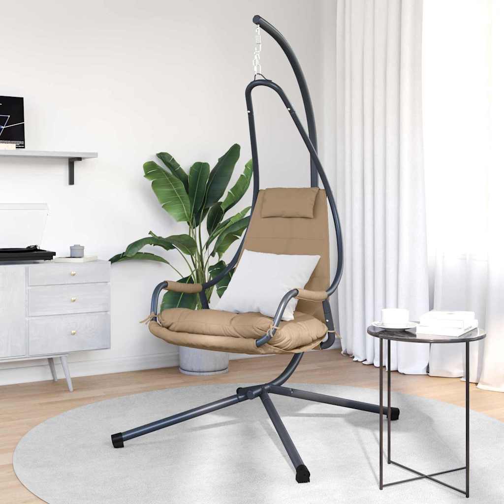Vidaxx fauteuil oeuf suspendu taupe 94 x 107 x 196,5 cm acier