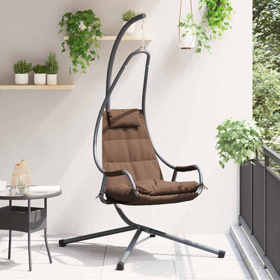 VidaXL fauteuil œuf suspendu marron café 94 x 107 x 196,5 cm acier