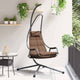 VidaXL fauteuil œuf suspendu marron café 94 x 107 x 196,5 cm acier