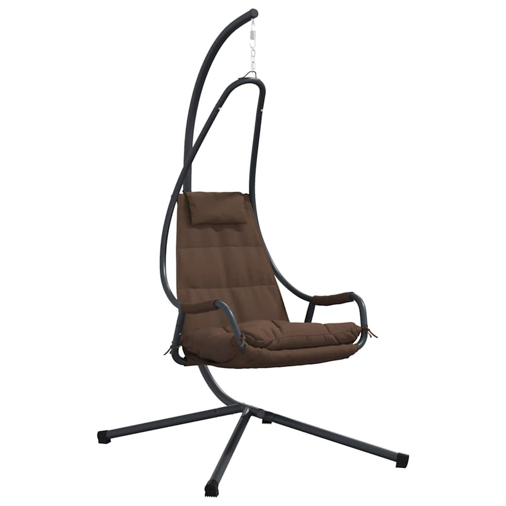 VidaXL fauteuil œuf suspendu marron café 94 x 107 x 196,5 cm acier