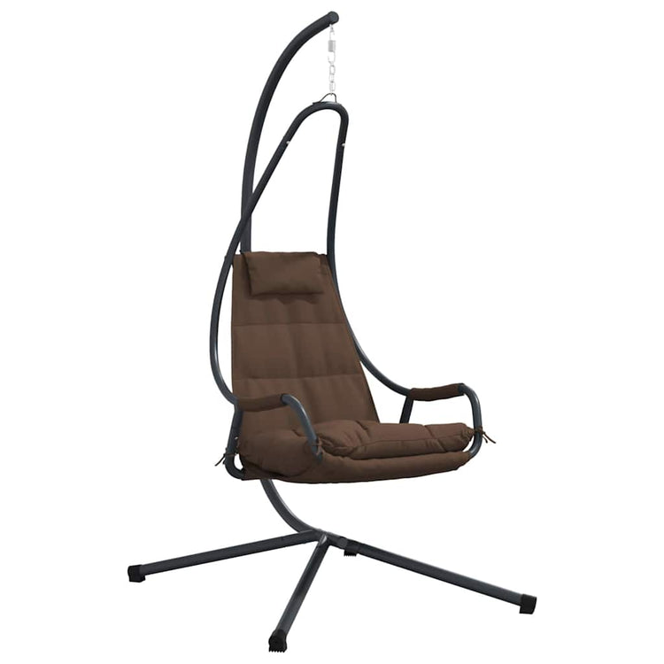 VidaXL fauteuil œuf suspendu marron café 94 x 107 x 196,5 cm acier