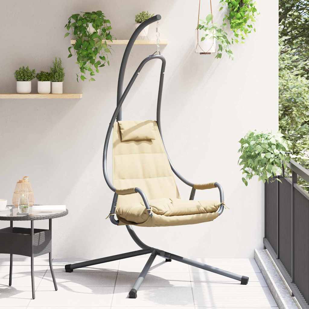 Vidaxx fauteuil oeuf suspendu beige 94 x 107 x 196,5 cm acier