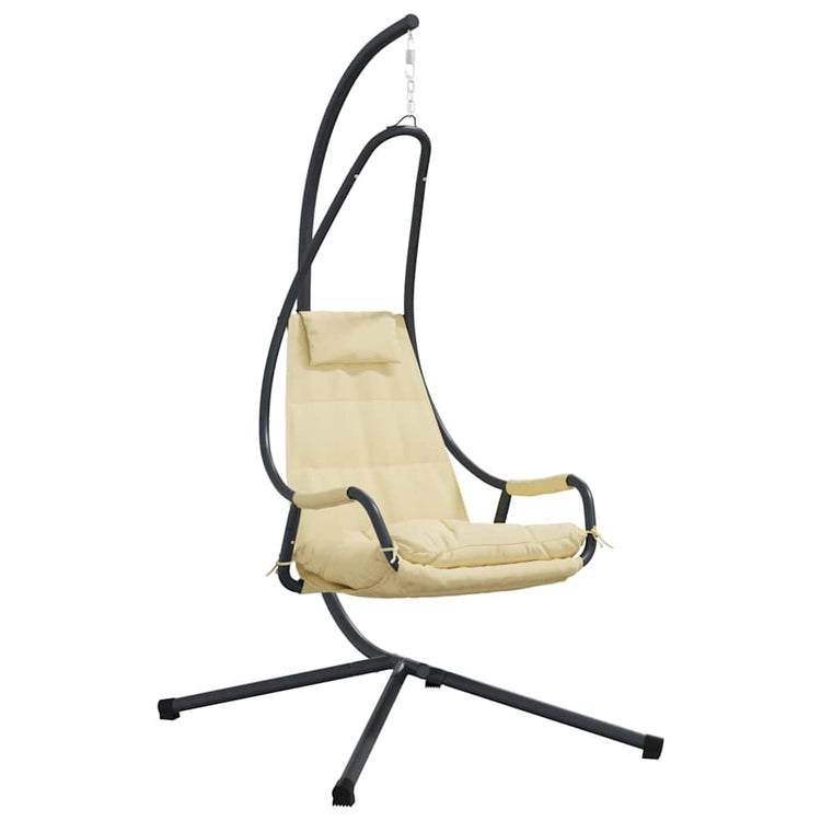 Vidaxx fauteuil oeuf suspendu beige 94 x 107 x 196,5 cm acier