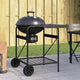Vidaxx grill d'extérieur avec roue noir 91 x 71 x 107 cm métal