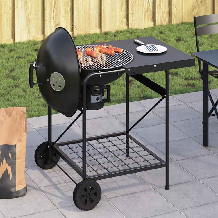Vidaxx grill d'extérieur avec roue noir 91 x 71 x 107 cm métal