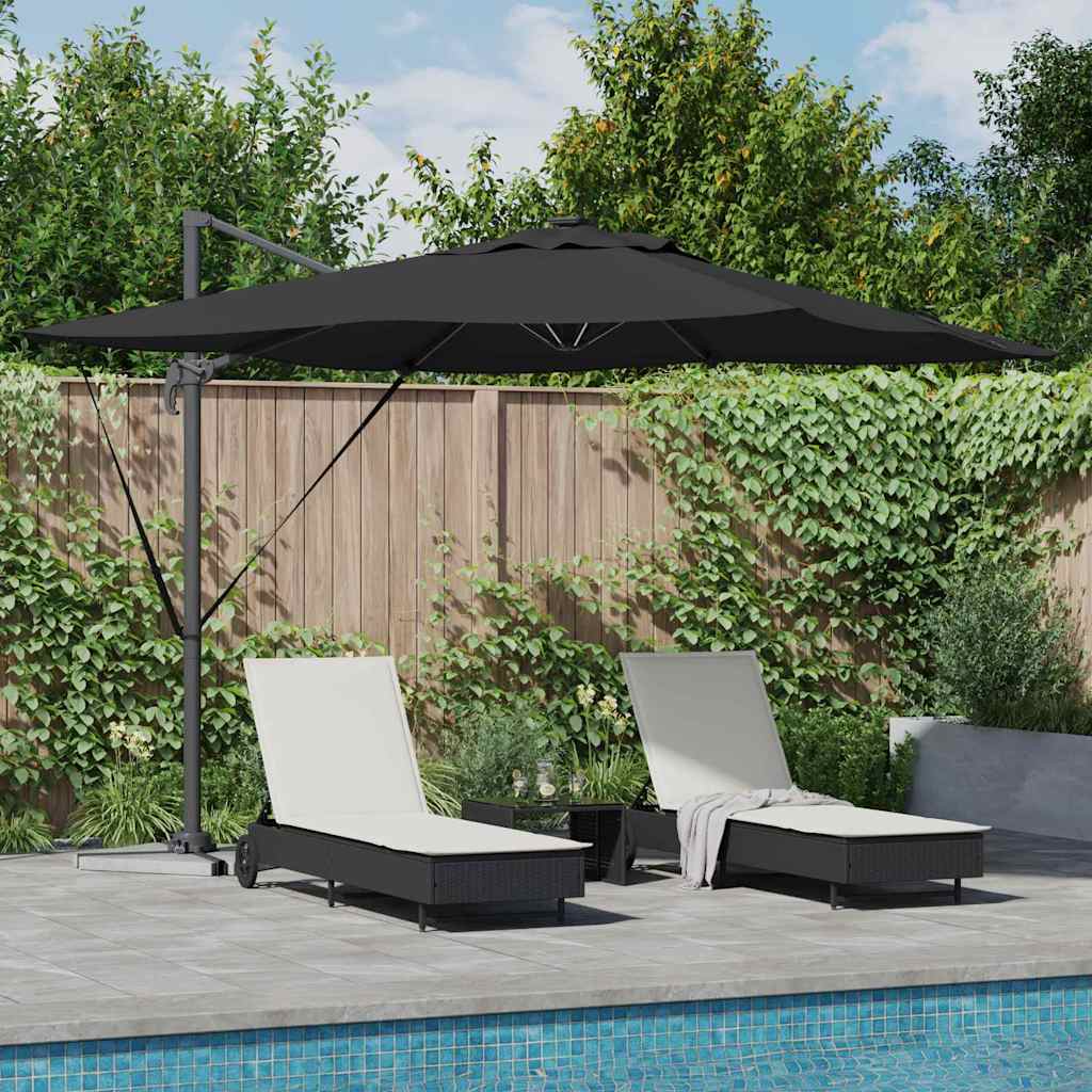 Parasol Vidaxx noir 286 x 284 x 270 cm aluminium et polyester