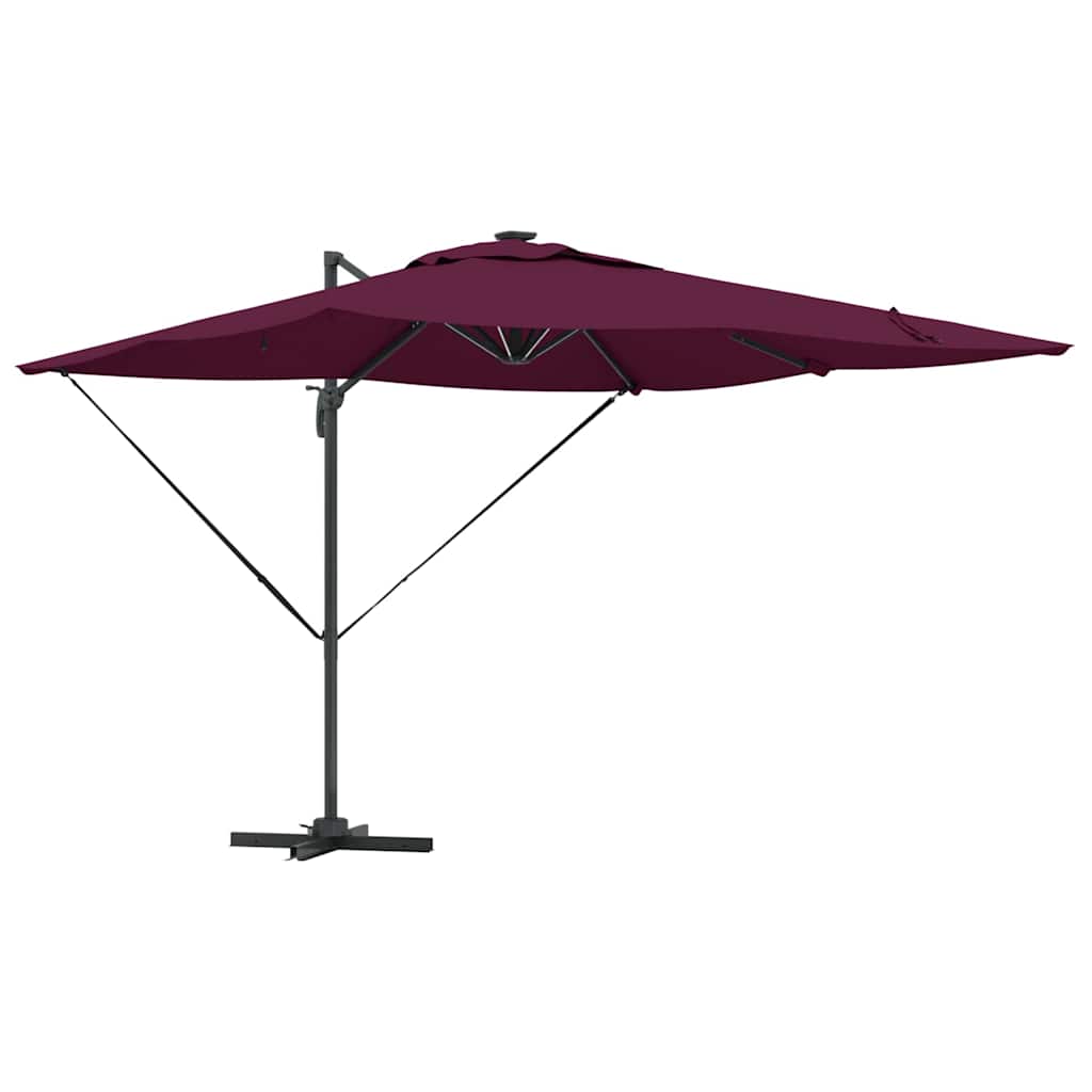 Vidaxx parasol rouge bordeaux 286 x 284 x 270 cm aluminium et polyester