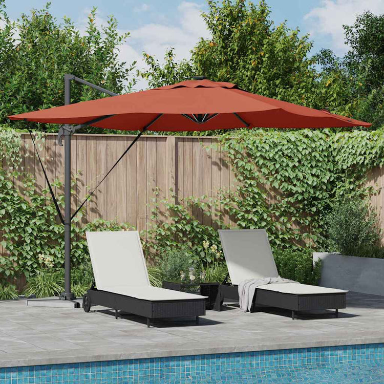 Vidaxx parasol terre cuite 286 x 284 x 270 cm aluminium et polyester