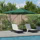 Vidaxx parasol vert 352 x 251 x 265 cm polyester et aluminium