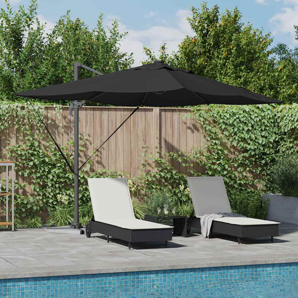 Parasol Vidaxx noir 352 x 251 x 265 cm polyester et aluminium