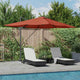 Parasol Vidaxx terre cuite 352 x 251 x 265 cm polyester et aluminium