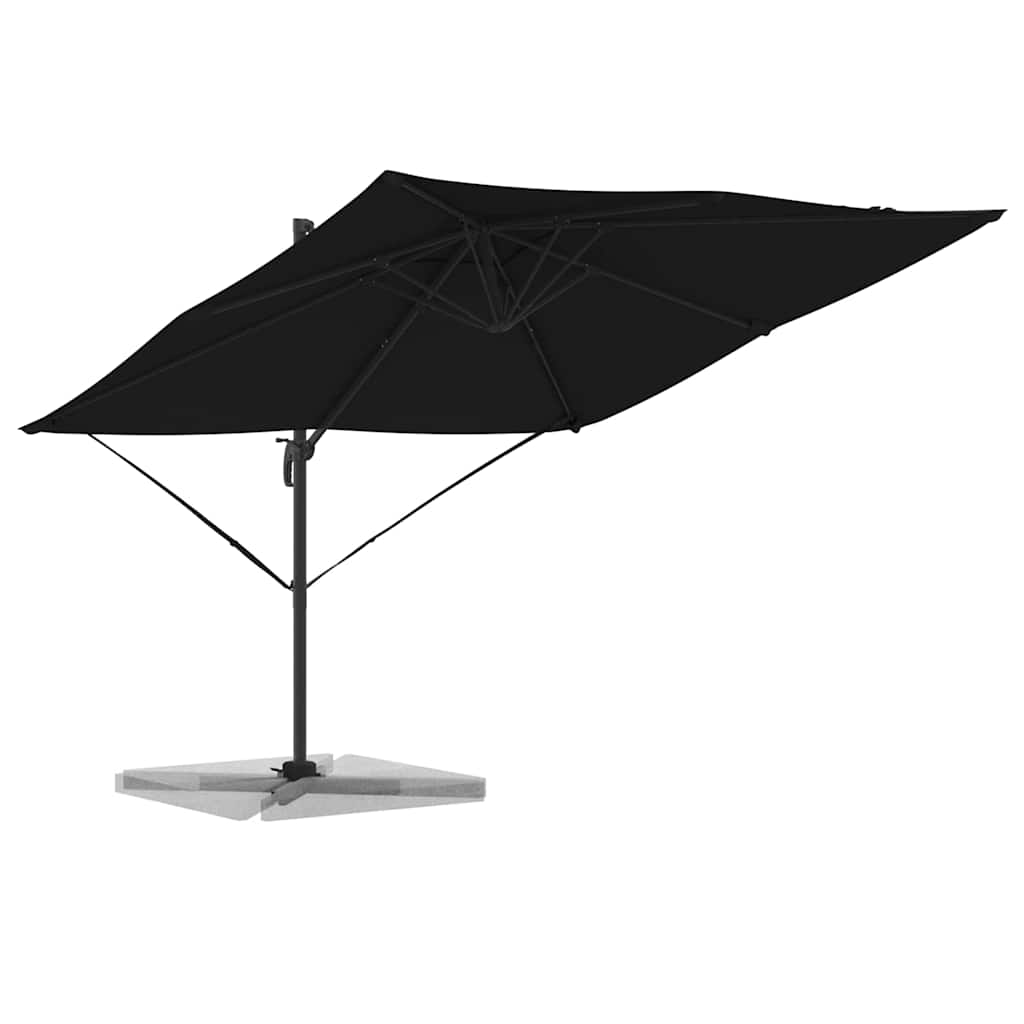 Vidaxl parasol roma noir 286 x 284 x 265 cm aluminium et polyester