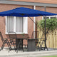 Vidaxl parasol roma bleu 286 x 284 x 265 cm aluminium et polyester