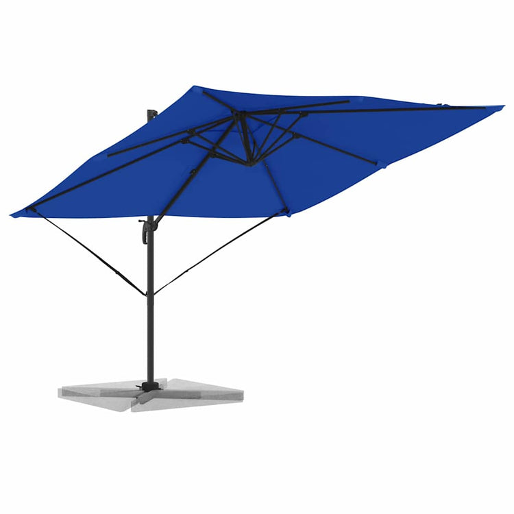 Vidaxl parasol roma bleu 286 x 284 x 265 cm aluminium et polyester