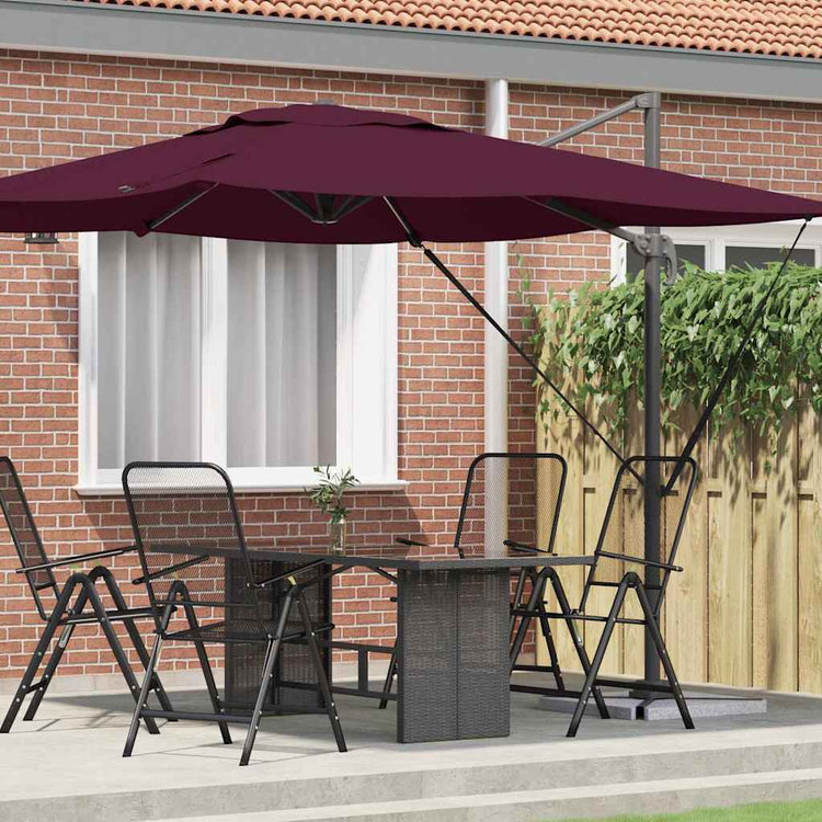 Vidaxl parasol roma rouge 286 x 284 x 265 cm aluminium et polyester